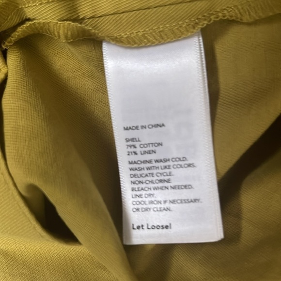 Kate Spade Saturday Let Loose High Waist Short Cotton Linen yellow green size 0 - Picture 8 of 8